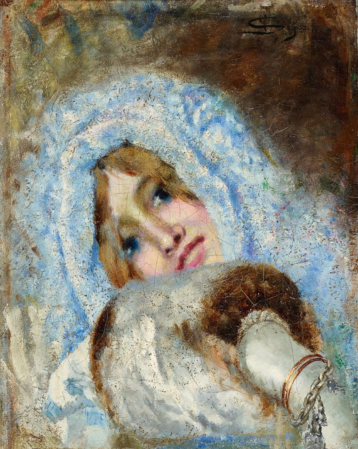 Giovanni Segantini, Vado al teatro. Ritratto di Bice Segantini (1880; olio su tela, 46 × 36 cm; Collezione privata)