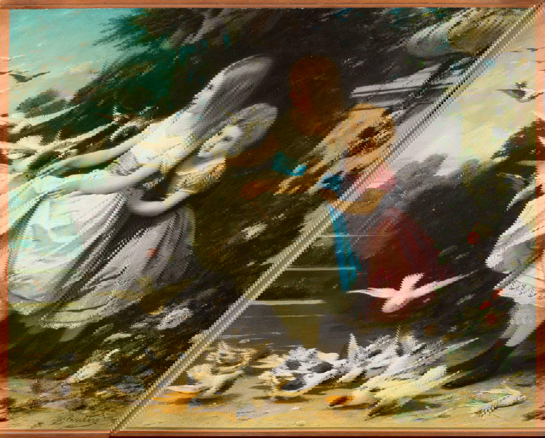 Giuseppe Bertini, Fanciulle fra colombi in un giardino (ante 1869; Milano, Galleria d’Arte Moderna)