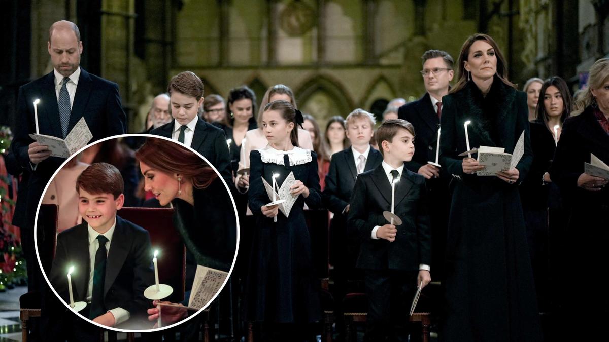 Il principino Louis è cresciuto: impeccabile con mamma Kate alla festa di Natale. Abito da sera e cravatta