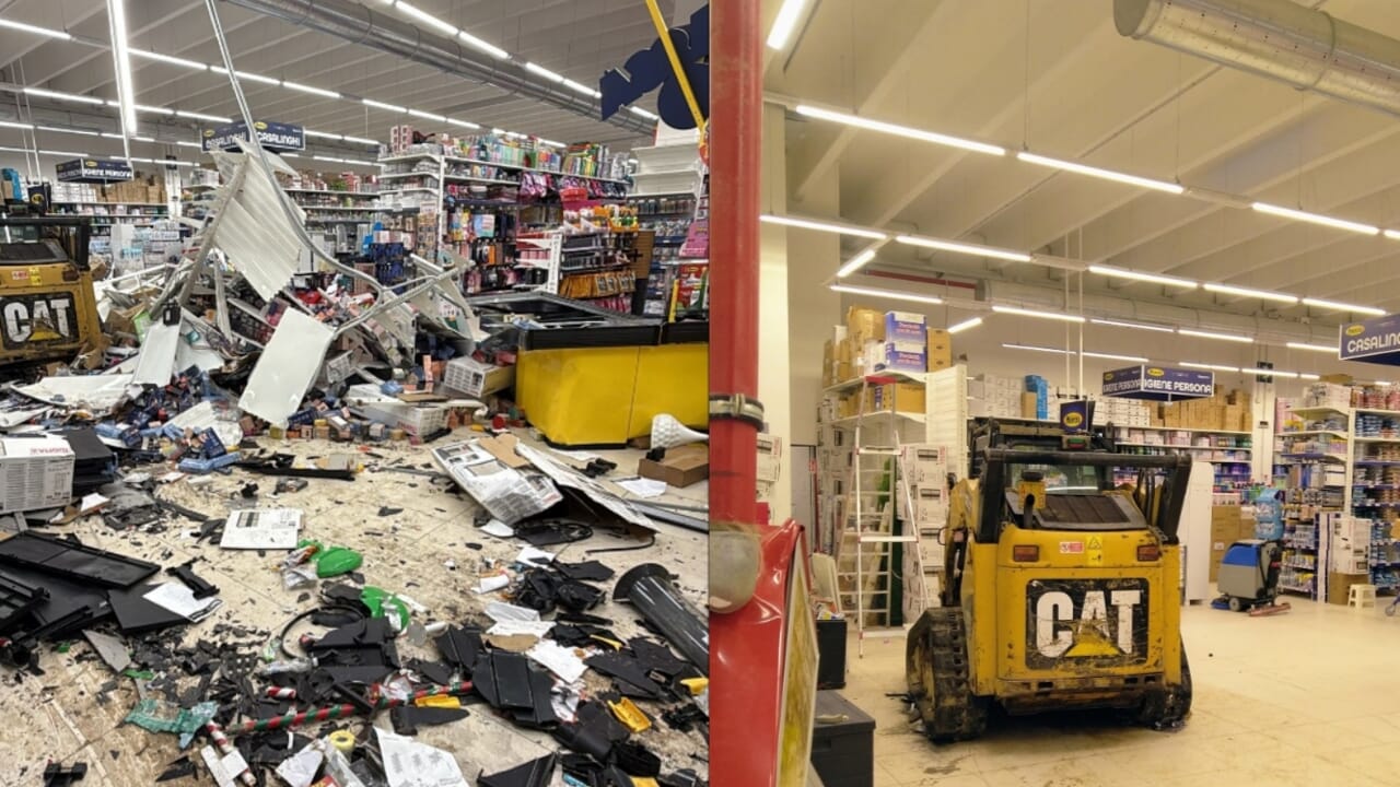 Abbiategrasso, ladri sfondano con ruspa vetrina del negozio Maury's