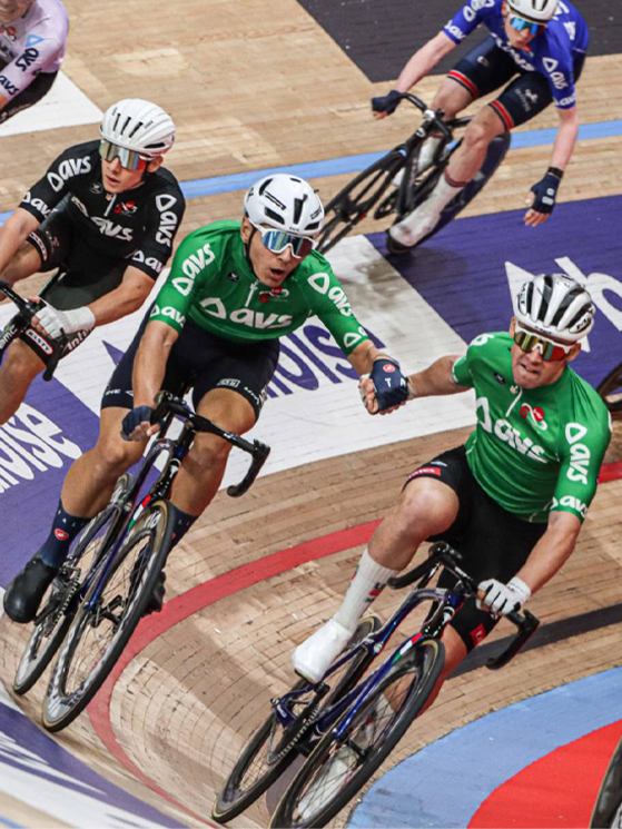 A sinistra Matteo Fiorin con Davide Stella, Sei Giorni di Gand