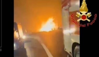 Incidenti, su A1 scontro tra auto e mezzo pesante che prende fuoco: tratto riaperto