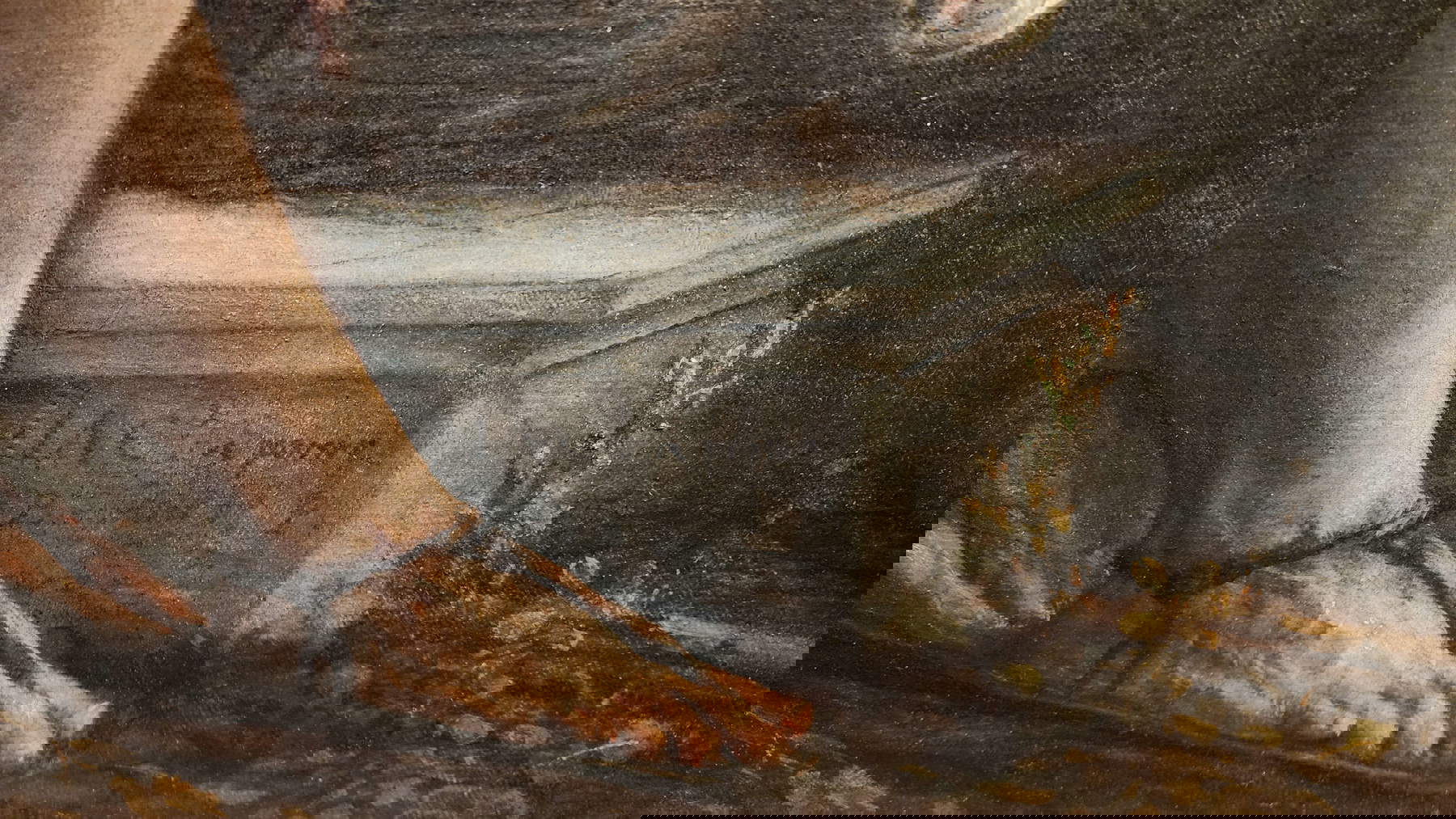 Jacopo Bassano, Adorazione dei pastori con santa Corona, san Vittore e un devoto, dettaglio