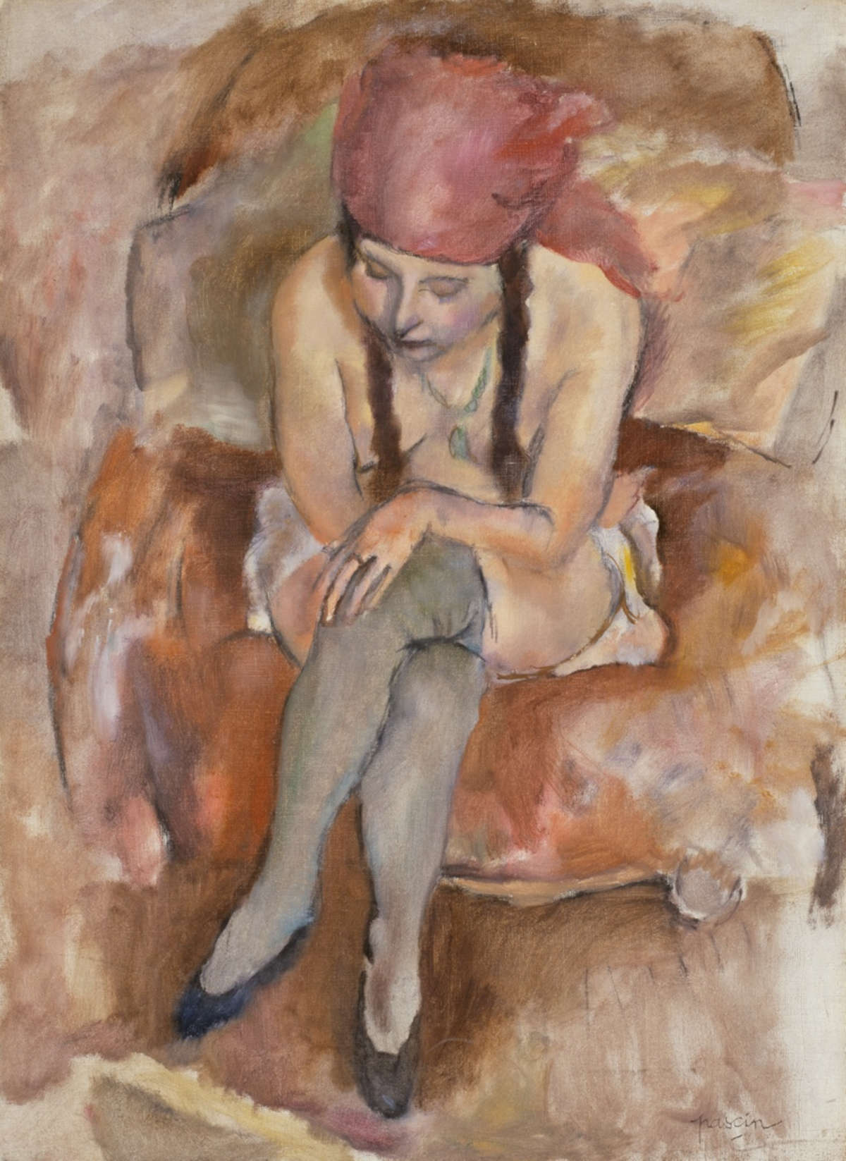 Jules Pascin, Claudine au repos (1913; olio su tela, 81 x 60 cm; Chicago, The Art Institude, inv. 1936.11)