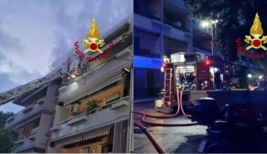 due persone si rifugiano sul terrazzo