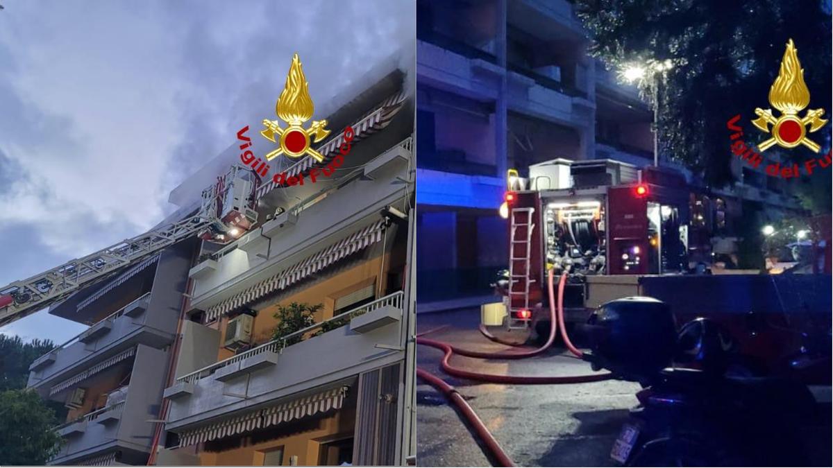 due persone si rifugiano sul terrazzo