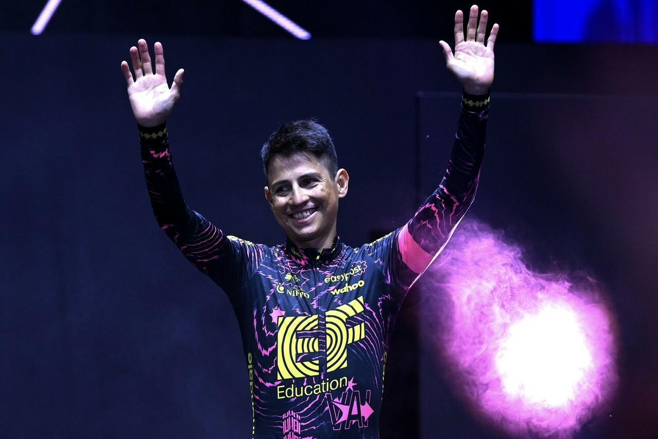 Esteban Chaves durante la presentazione delle squadre del Giro d'Italia © Getty Images