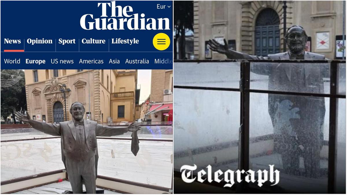 i giornali europei sbalorditi dalla statua del tenore in buca