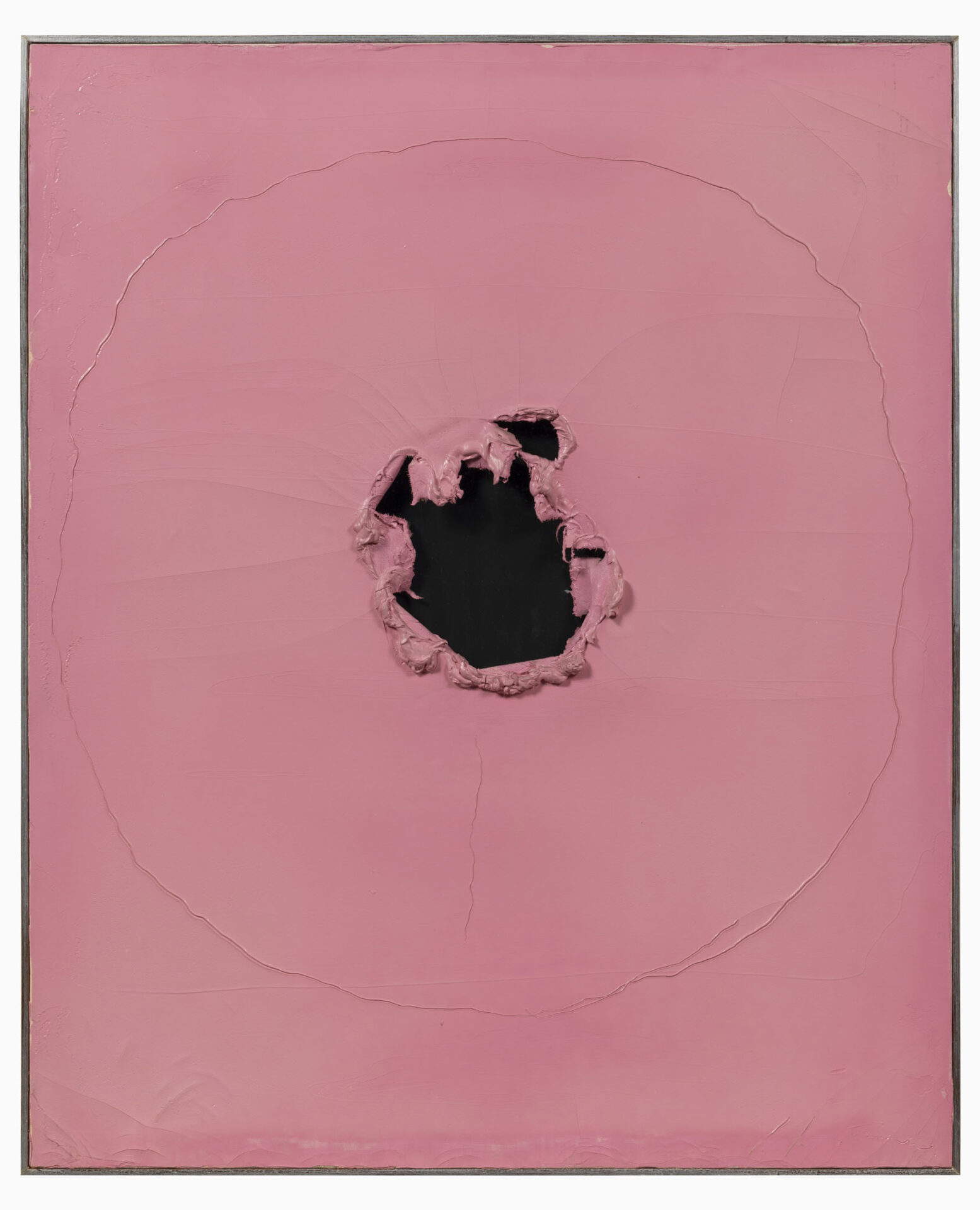 Lucio Fontana, Concetto spaziale (1961; olio, squarcio e graffiti su tela; Gallarate, MA*GA, in comodato dalla Fondazione Passarè) © Fondazione Lucio Fontana, Milano