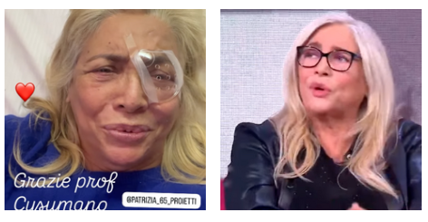 "Finiamo l'anno così. Buon anno a tutti. Speriamo che sia davvero la fine di quest'anno". Un nuovo intervento all'occhio per la conduttrice