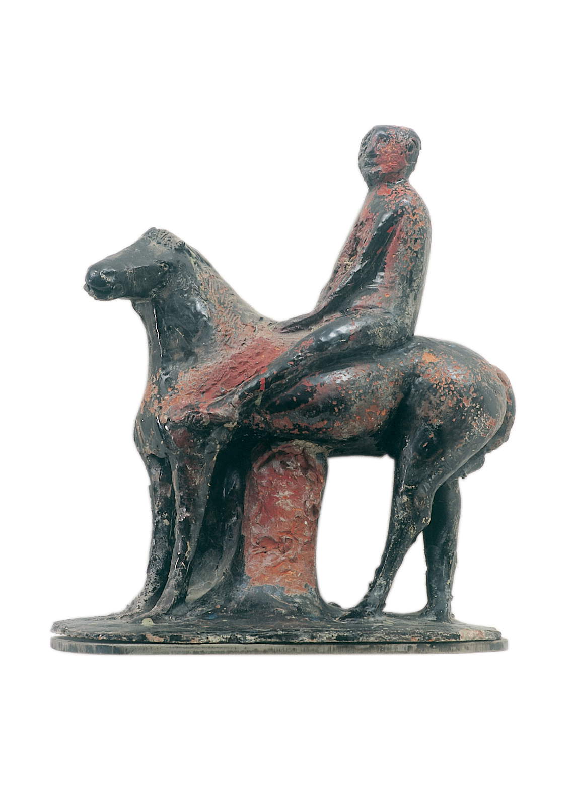 Marino Marini, Piccolo Cavaliere (1943; terracotta invetriata, 39 x 35 x 14 cm; Firenze, Museo Marino Marini).