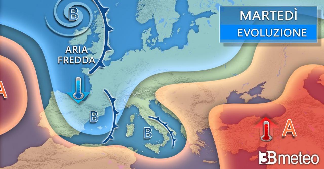 Meteo martedì 2 dicembre