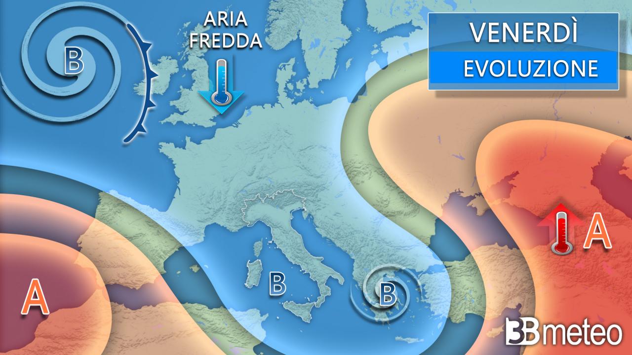 Meteo venerdì