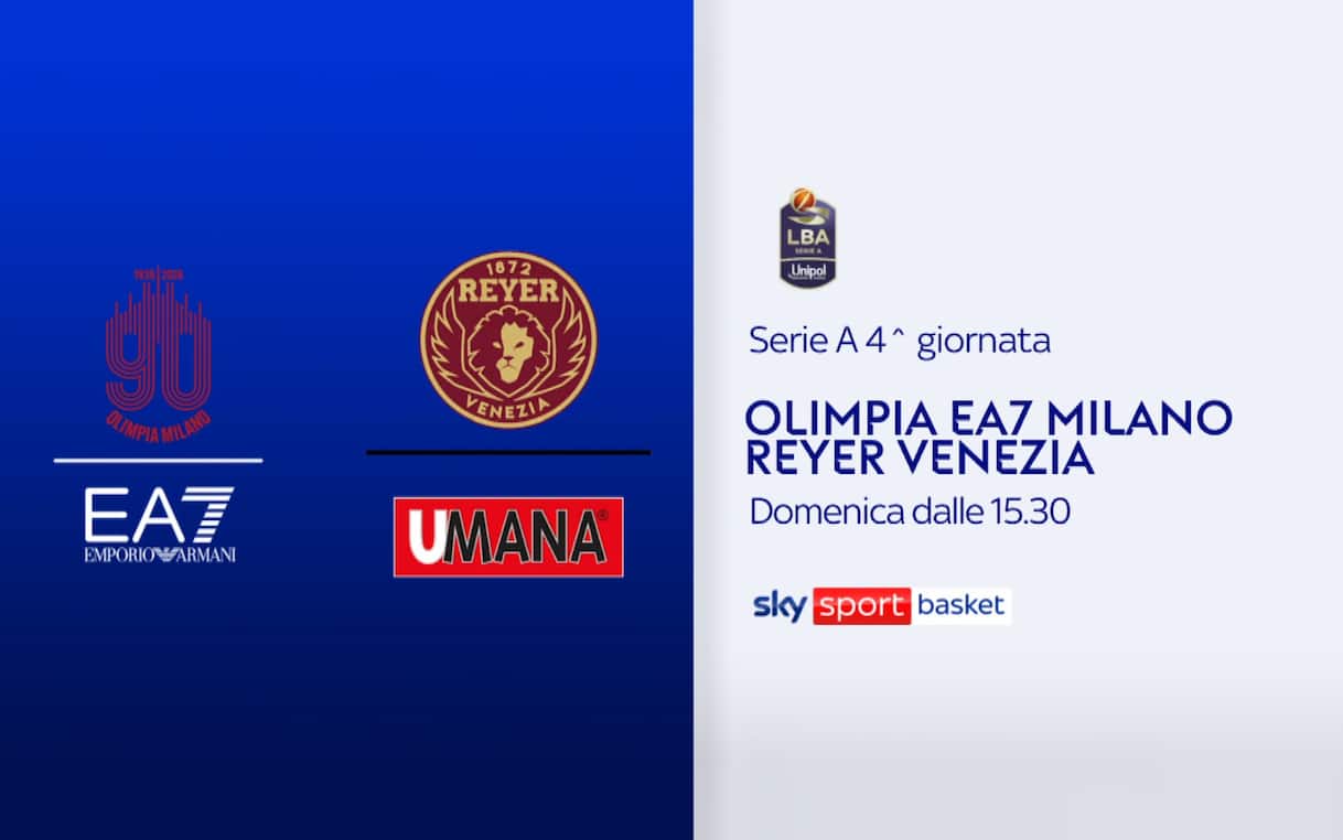 Milano Venezia di Serie A Basket: dove vederla in tv e streaming