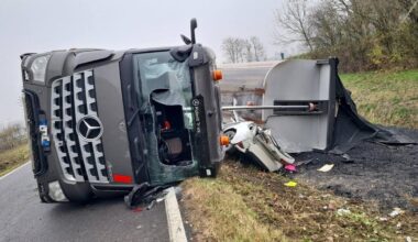 Terribile incidente a Molinella, mamma morta schiacciata da un camion che si ribalta in curva