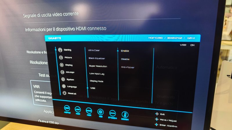 L'OSD del monitor GIGABYTE ha opzioni molto granulari