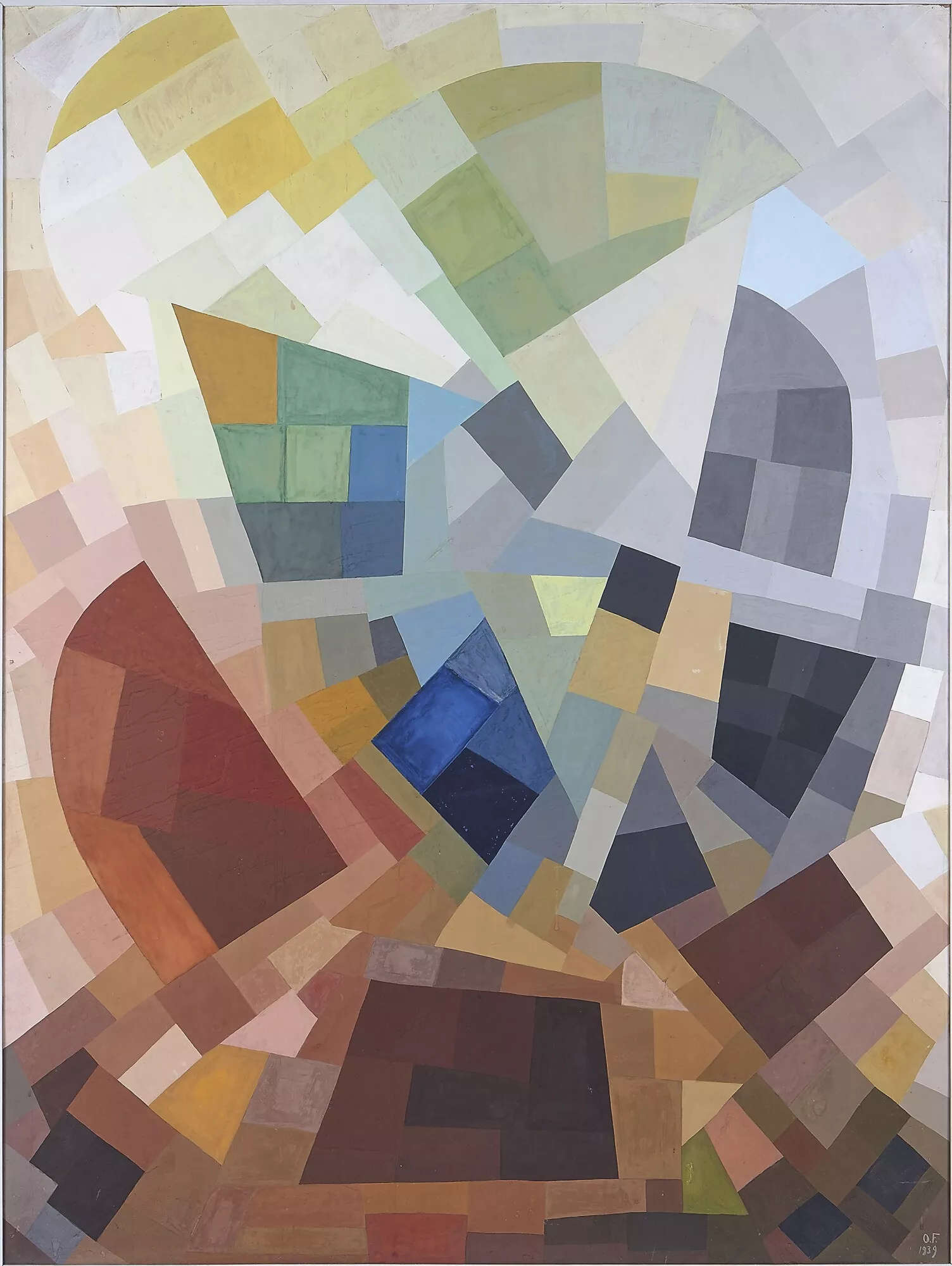 Otto Freundlich, Composition 1939 (1939; tempera su marouflage applicato su tela, 193 × 146 cm; Pontoise, Musée Tavet-Delacour). Foto © musée d'art et d'histoire Pissarro-Pontoise