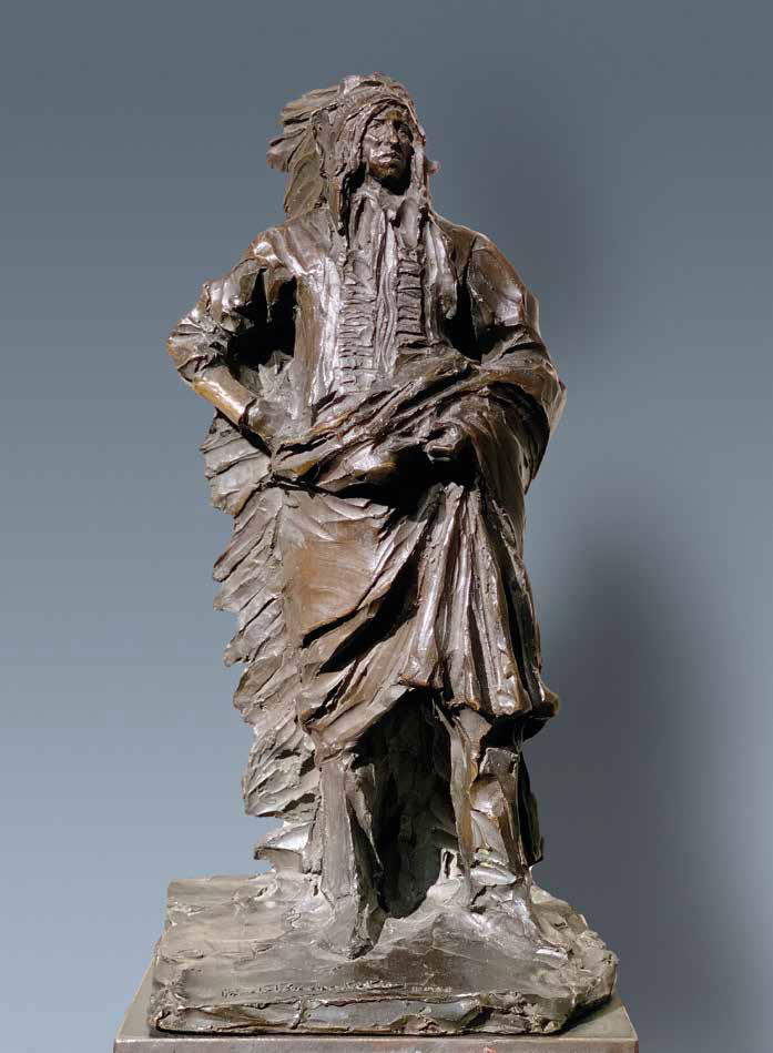 Paolo Troubetzkoy, Indiano pellerossa (Ithúnkasan Glešká?) (1911; bronze, 48 × 25 × 25 cm; Collezione privata) Foto © Dario Mottola, Scultura Italiana