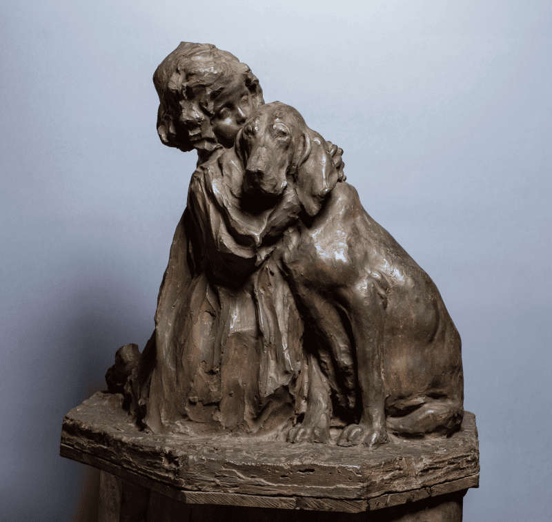 Paolo Troubetzkoy, Gli amici fedeli (1897 circa; gesso patinato bronzo, 87 × 86 × 97 cm; Verbania, Museo del Paesaggio, inv. T no 312). Foto: Francesco Lillo