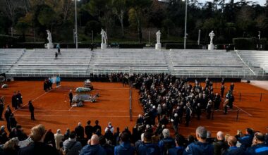 Nicola Pietrangeli: i funerali e la camera ardente del tennista a Roma. Foto