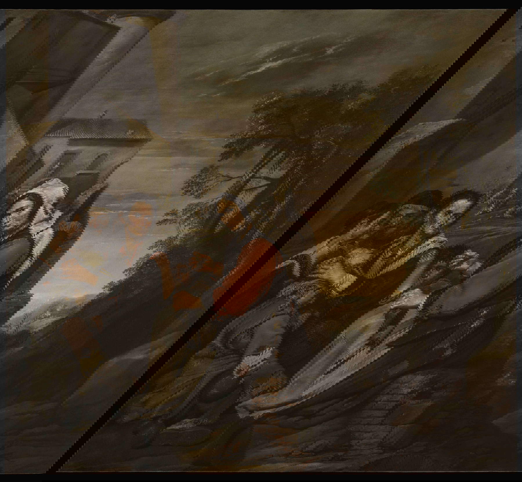 Pietro Bellotti, Popolani all’aperto (1685-1690 circa; olio su tela, 192 × 211,5 cm; Venezia, Gallerie dell’Accademia, cat. 2058)