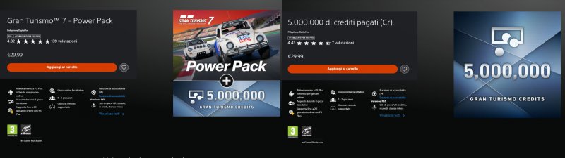 A sinistra il Power Pack, a destra il pacchetto da 5 milioni di crediti A sinistra il Power Pack, a destra il pacchetto da 5 milioni di crediti