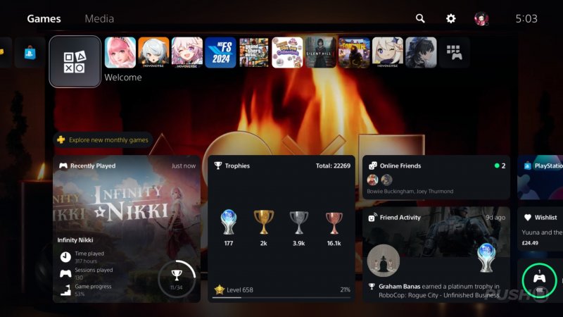 Un'immagine del nuovo sfondo per il Welcome Hub di PS5