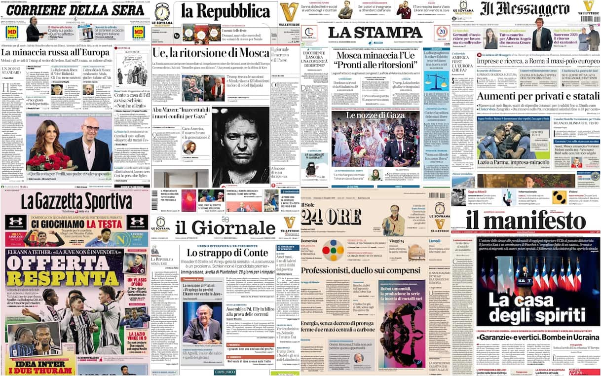Le prime pagine dei quotidiani di oggi 14 dicembre: la rassegna stampa - Sky TG24