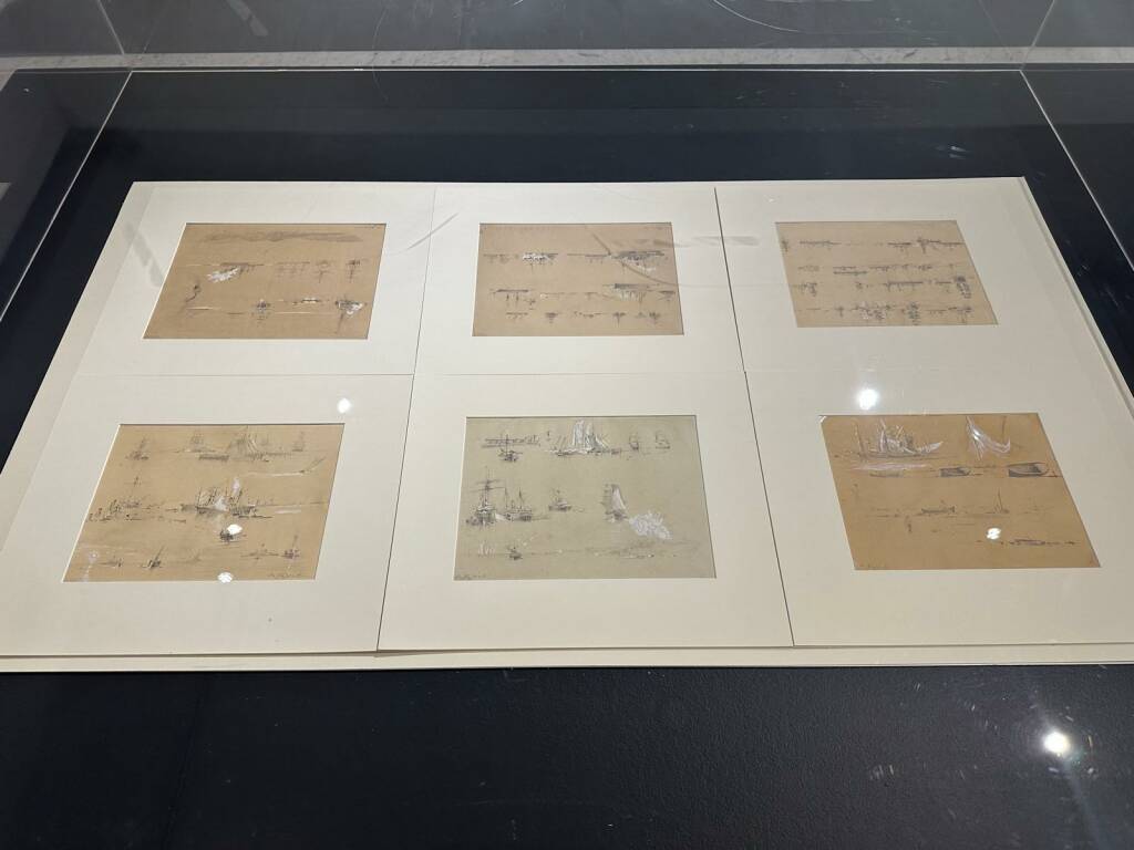 Sei carte restaurate di Agostino Fossati, “Studi di navi”