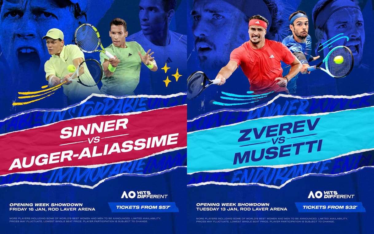 Sinner e Musetti agli Australian Open: Opening Week con Auger e Zverev
