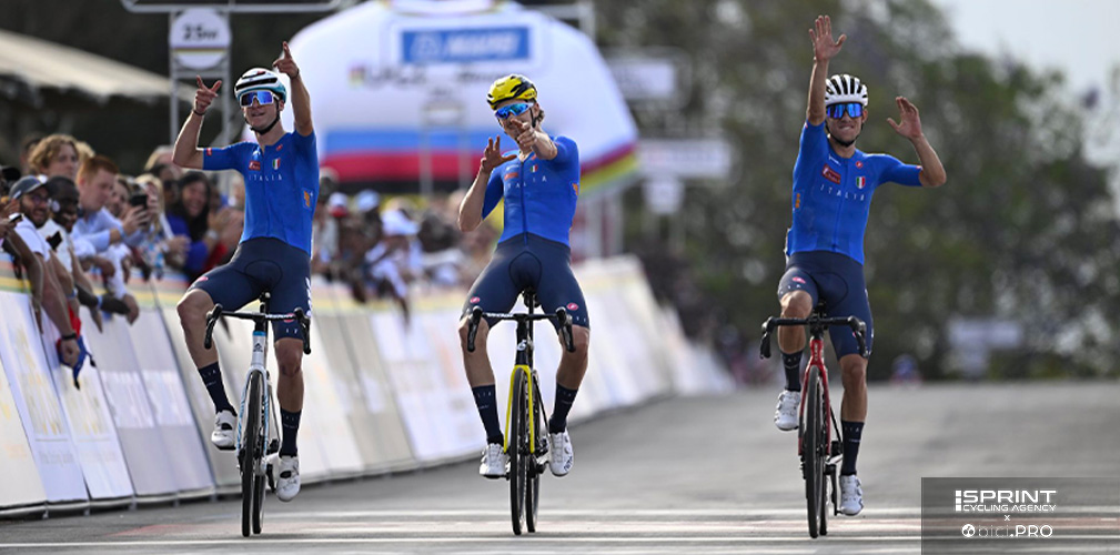 Campionati del mondo Kigali 2025, U23, Alessandro Borgo, PSimone Gualdi, Pietro Mattio, gesto dell'arco come Lorenzo Finn