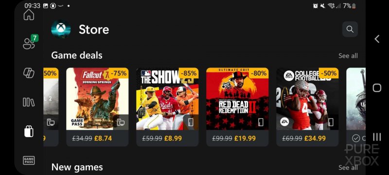 Uno screenshot pubblicato da PureXbox che mostra la funzionalità Store nell'app mobile Xbox Uno screenshot pubblicato da PureXbox che mostra la funzionalità Store nell'app mobile Xbox