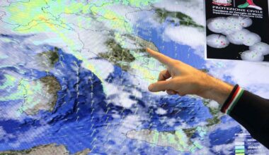 mappa radar con venti sull'italia - immagine di repertorio