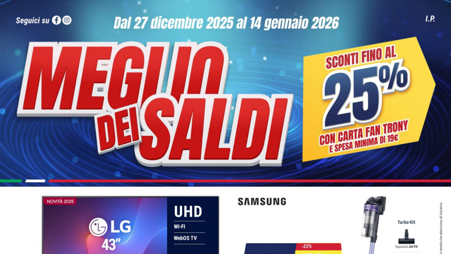 Volantino Trony al 14 gennaio