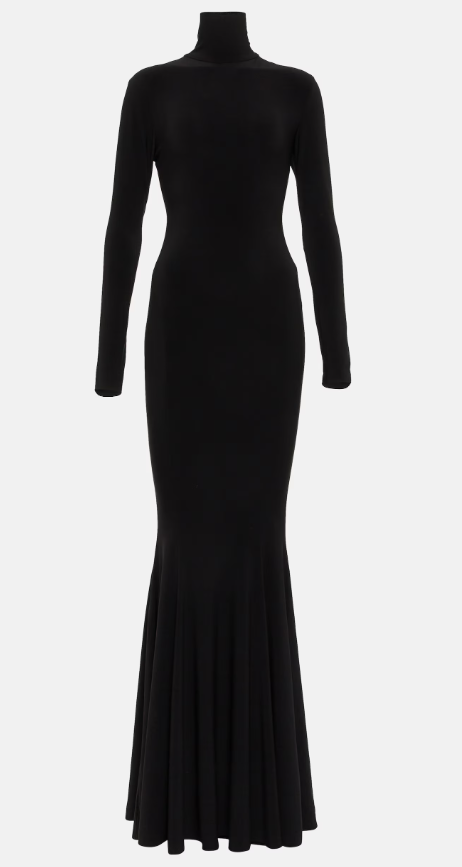 Vestito nero dolcevita in jersey,  Norma Kamali