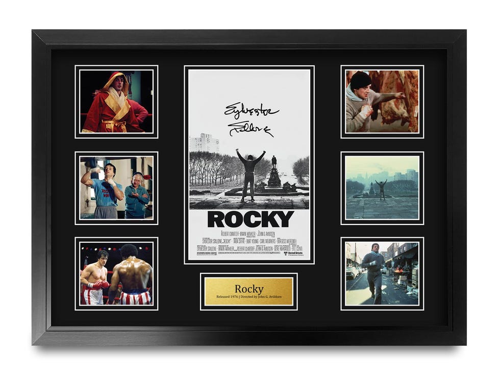 HWC Trading Rocky Regali Stampati Autografo Firmato Presentazione Display Per Gli Appassionati Di Memorabilia Di Film - A2 Incorniciato HWC Trading Rocky Regali Stampati Autografo Firmato Presentazione Display Per Gli Appassionati Di Memorabilia Di Film - A2 Incorniciato