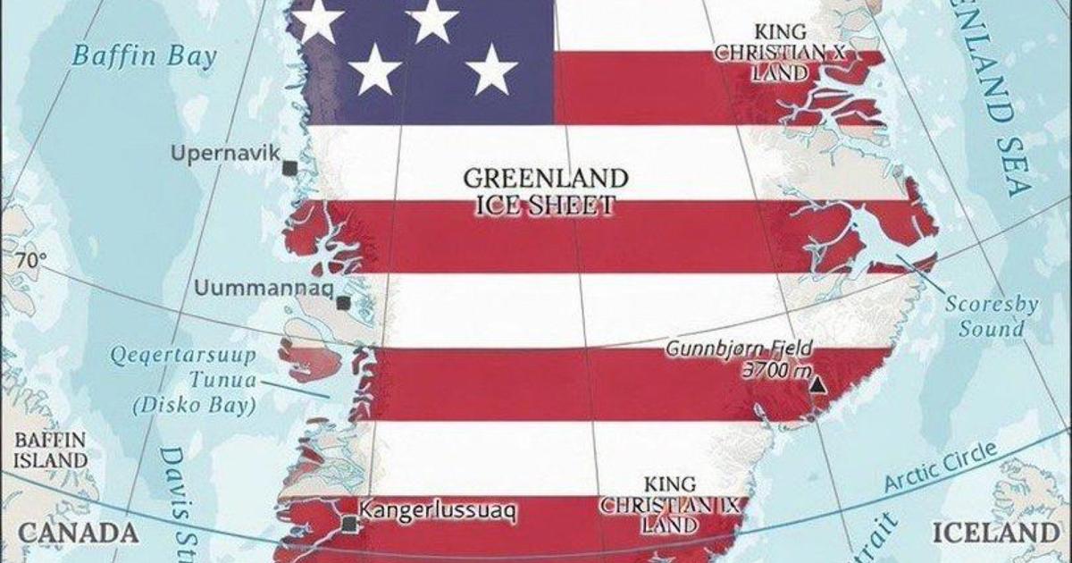 L'immagine della Groenlandia pubblicata da Katie MIller