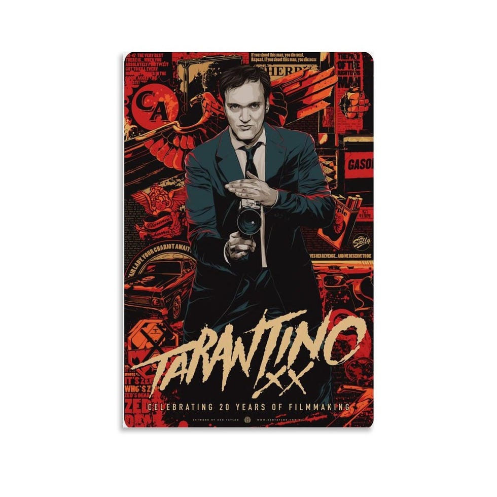 RISUANHENM Quentin Tarantino, poster artistico decorativo per stanza, decorazione artistica da parete per camera da letto, 30 x 45 cm, senza cornice