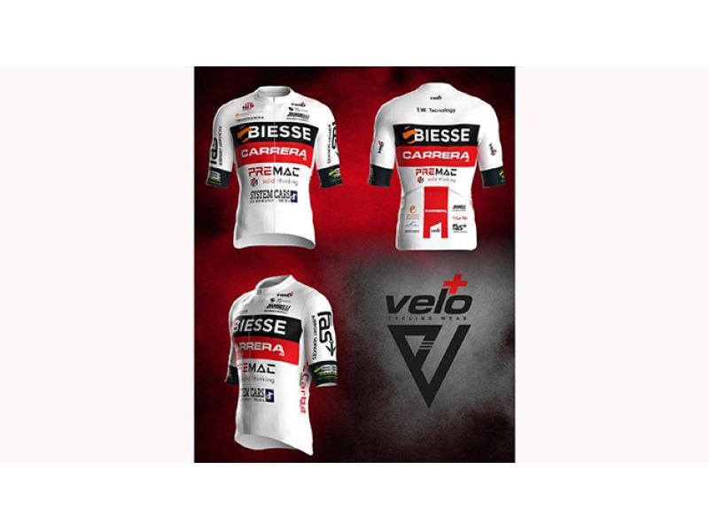 SARA' ANCORA VELOPLUS A FIRMARE LA MAGLIA DELLA BIESSE CARRERA PREMAC