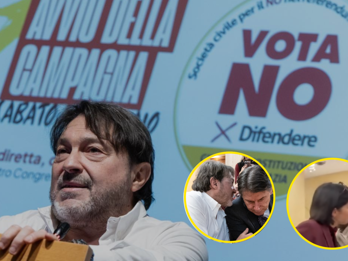 Ranucci presta il volto per il No e bacia Conte e Schlein. Poi "l'editto venezuelano" contro Cerno