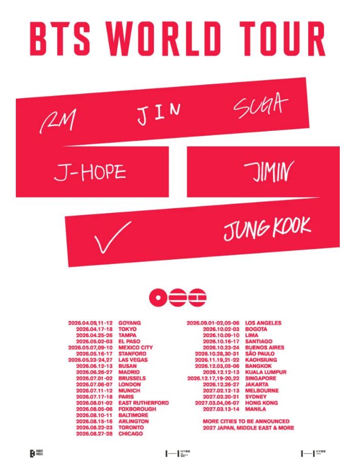 Calendario del tour mondiale dei BTS