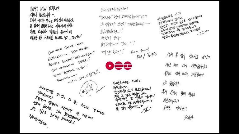 Lettere scritte a mano dei Bts