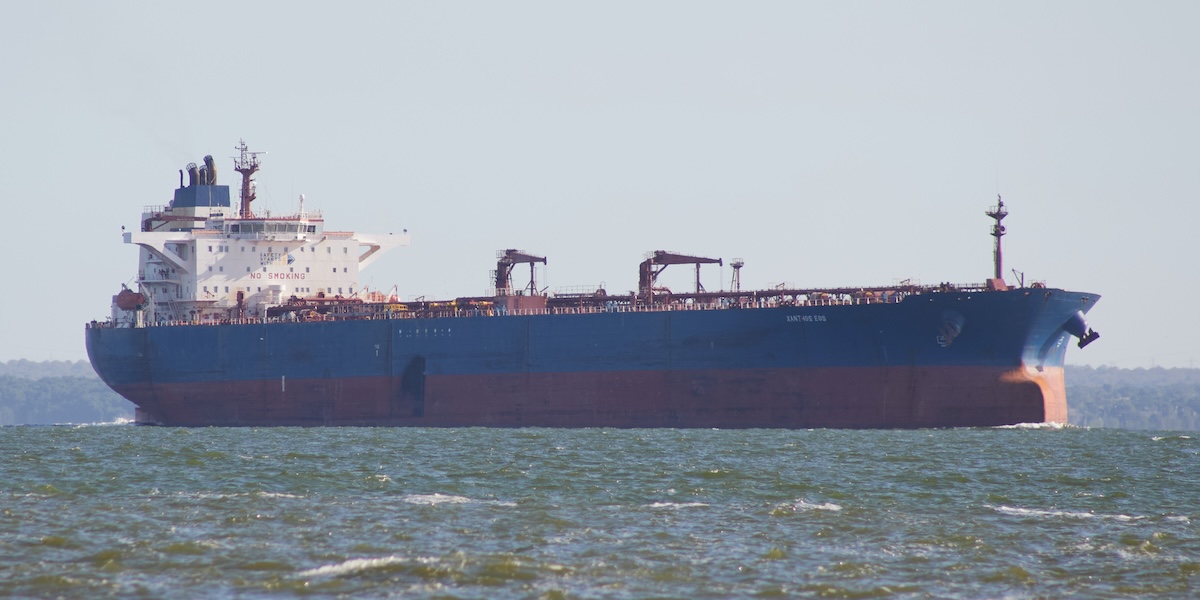 Una petroliera sul lago Maracaibo, in Venezuela, il 7 gennaio 2026. (AP/Edgar Frias)
