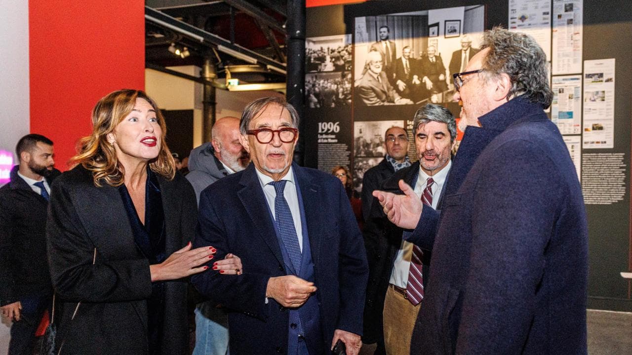Maria Elena Boschi con Ignazio La Russa e Mario Orfeo