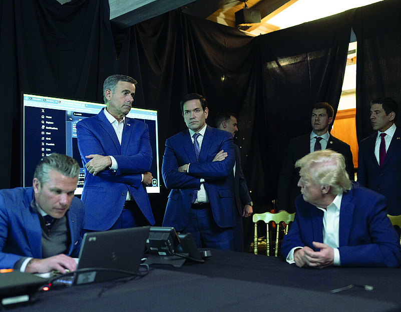 Trump durante l'attacco in Venezuela