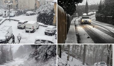 La Toscana si copre di bianco, strade bloccate dalle nevicate
