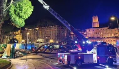 Roma, crolla un albero ai Fori Imperiali alle 5 di mattina. È il secondo in centro in pochi giorni