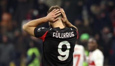 Fullkrug si rompe un dito di un piede: Milan, quanto sta fuori