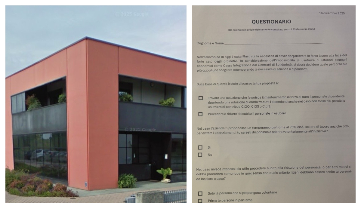 Questionario choc in un'azienda (in crisi) di Treviso: «Chi vorresti licenziare dei tuoi colleghi?». I sindacati: «Mai vista una cosa del genere. Fomenta guerre interne»