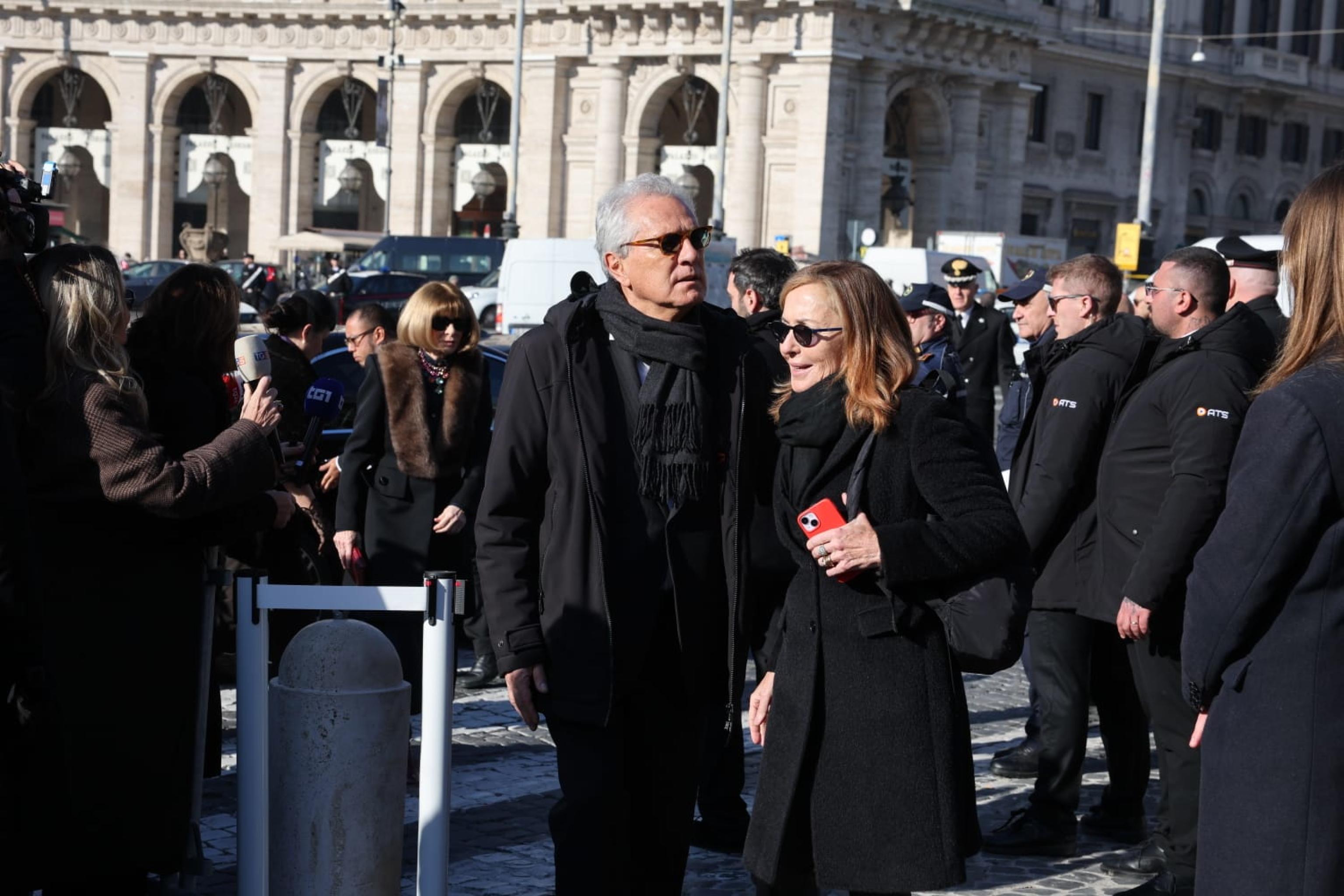Funerali Valentino Garavani, nella Basilica S.Maria degli Angeli e dei Martiri. Roma 23 gennaio 2026. ANSA/MASSIMO PERCOSSI Valentino Garavani's funeral, in the Basilica of S.Maria degli Angeli e dei Martiri. Rome, January 23, 2026. ANSA/MASSIMO P...